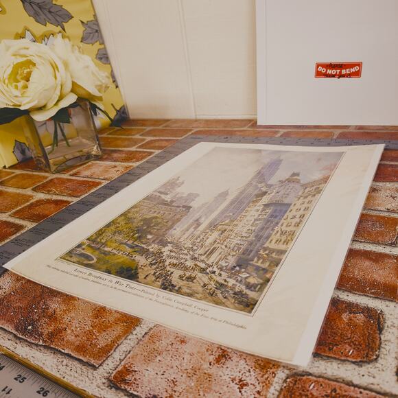 1918 Lower Broadway in Wartime Colin Campbell Cooper Antique Magazine Page Print - Picture 4 of 12